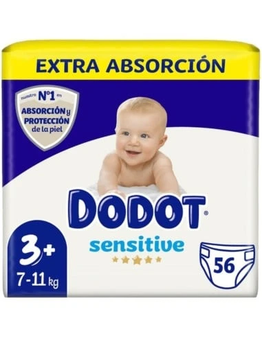 Pañal Dodot Sensitive Value Pack Talla 3 - 56 uds