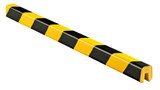 Flat Edge Protector, 39.38in x 1.05in with Self-Stick Adhesive, Black-Yellow
