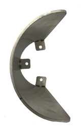 Floor Mounted - Stainless Steel Corner Guard, 16in x 7.75in Diameter, 7ga, Satin #4 (Brushed) Finish, With Anchors, (Box of 2)