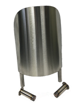 Removable - Floor Mounted - Stainless Steel Corner Guard, 12in x 8.5in Diameter, 12ga, Satin #4 Brushed Finish, With Floor Sleeves, (Box of 2)