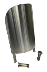 Removable - Floor Mounted - Stainless Steel Corner Guard, 24in x 8.5in Diameter, 12ga, Satin #4 Brushed Finish, With Floor Sleeves, (Box of 2)