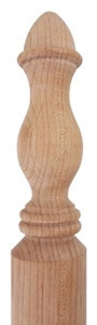 Wooden Corner Guard - 48in Long x 1 3/8in Diameter - Round Traditional Both Ends Turned