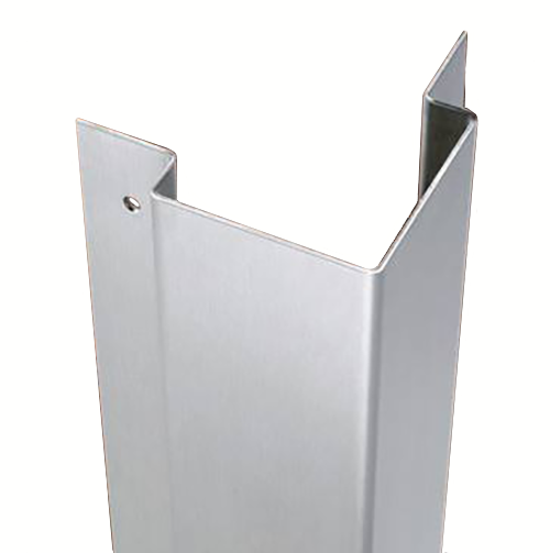 72in x 2in x 2in x 625 (5/8in) - 90 Deg, 18ga, Type 304, Satin #4 (Brushed) Finish, w/Countersunk Mounting Holes Stainless Steel Flush Mount Corner Guard for 1/2in Drywall