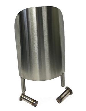 Removable - Floor Mounted - Stainless Steel Corner Guard, 12in x 8.5in Diameter, 12ga, Satin #4 Brushed Finish, With Floor Sleeves, (Box of 2)