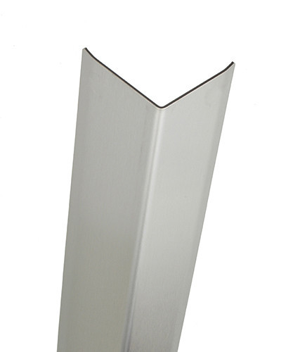 48in x 2in x 2in - 90 Deg, 16ga, 304, Satin #4 (Brushed) Finish, Stainless Steel Corner Guard w/Wings - Quick Ship