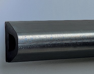 D Shape Extruded Rubber Bumper, D6B, Undrilled, 10ft length x 6in height x 6in depth,