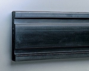 Extruded Rubber Bumper, E1B, Undrilled, 8ft length x 8in height x 1-1/2in thick,