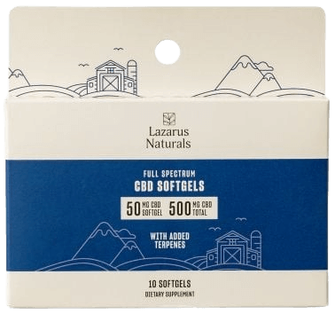 Lazarus Naturals 50mg Full Spectrum CBD Softgels - Hemp product from Emerald Medicine Company