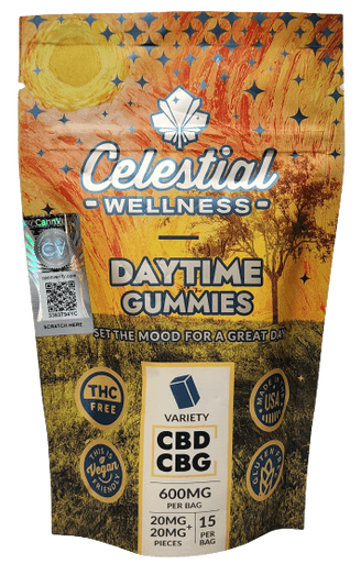 Celestial Wellness THC-Free Daytime CBD:CBG Gummies (Vegan) - Hemp product from Emerald Medicine Company
