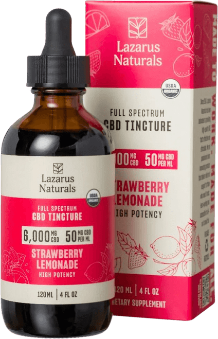 Lazarus Naturals Full Spectrum CBD Tincture - Strawberry Lemonade - Image 1 | Emerald Medicine Company