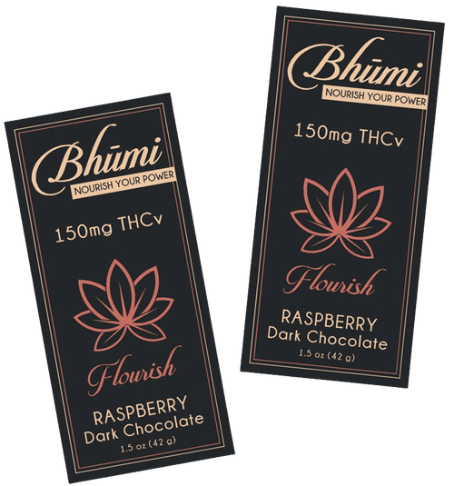 Bhumi THCv Raspberry Dark Chocolate Bar - Hemp product from Emerald Medicine Company