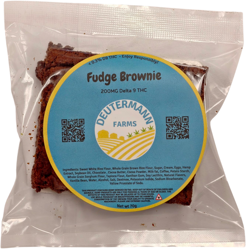 Deutermann Farms 200mg Delta-9 THC Fudge Brownie