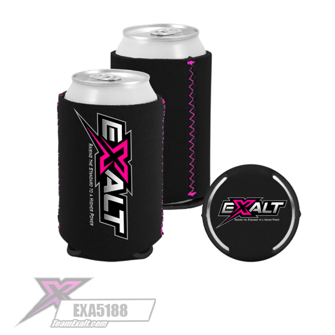 Koozie- Tall Seltzer Koozie Pink with Green Logo