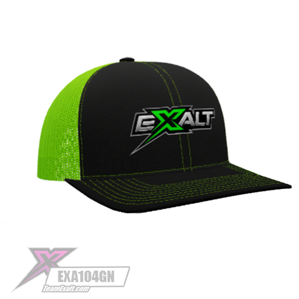 Exalt Curved Bill Snapback Hat (Black/Flo Green) (One Size Fits Most) (EXA104GN)