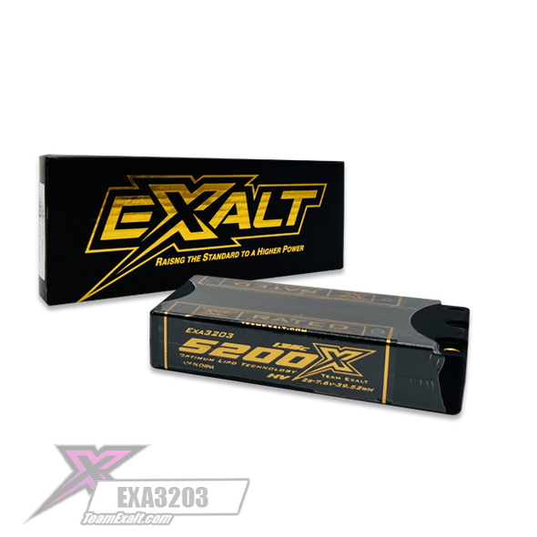 Exalt X-Rated 2S 135C LCG Hardcase Shorty Lipo Battery (7.6V/5200mAh) w/5mm Bullets (EXA3203)