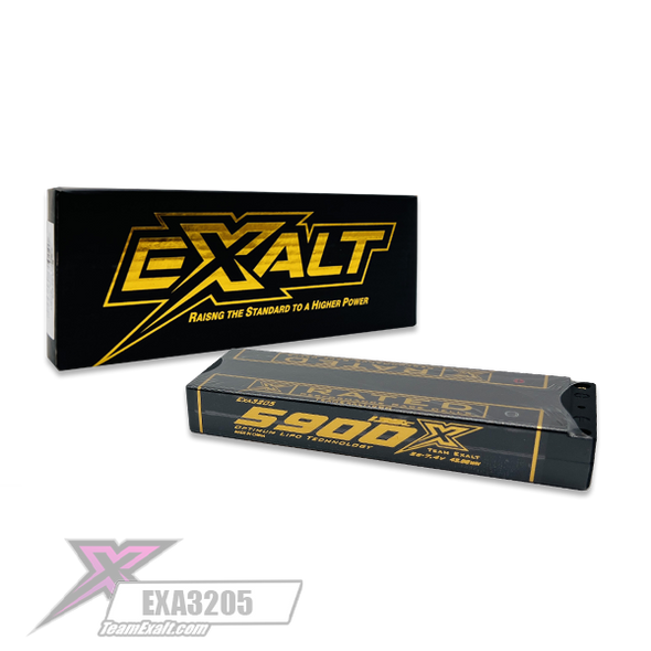 Exalt X-Rated 2S 135C LCG Stick Hardcase Lipo Battery (7.4V/5900mAh) w/5mm Bullets (EXA3205)