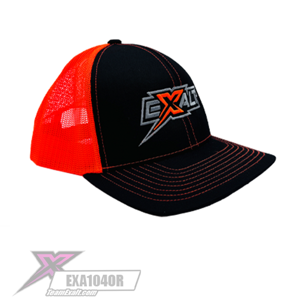 Exalt Curved Bill Snapback Hat (Black/Flo Orange) (One Size Fits Most) (EXA104OR)