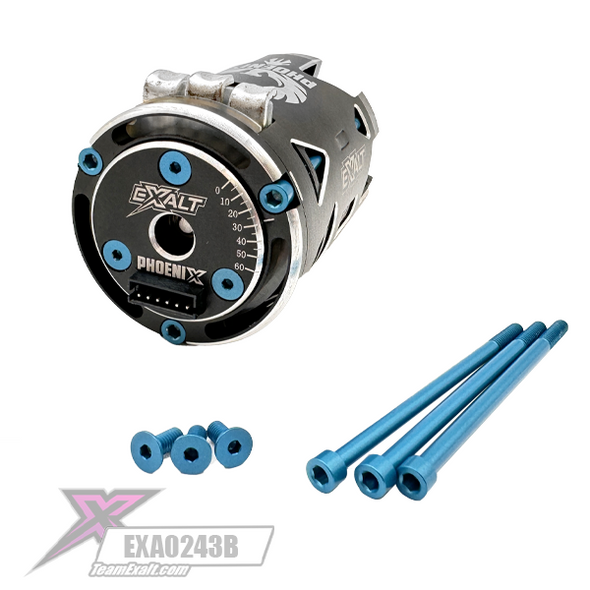 Complete Modified/25.5T Motor Blue Aluminum Screw Kit (EXA0243B)