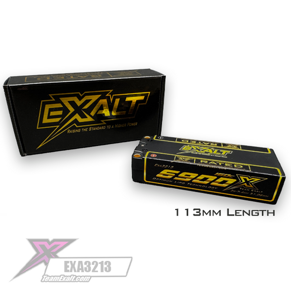 Exalt X-Rated 2S 160C Mid Shorty Lipo Battery (7.4V/6900mAh) w/5mm Bullets (EXA3213)