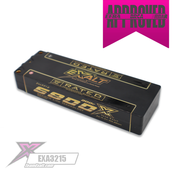Exalt X-Rated 2S 200C LCG Stick Hardcase Lipo Battery (7.4V/6800mAh) w/5mm Bullets (EXA3215)