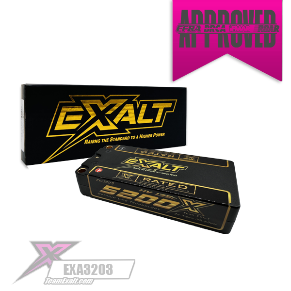 Exalt X-Rated 2S 135C LCG Hardcase Shorty LiPo Battery (7.6V/5200mAh) w/5mm Bullets
