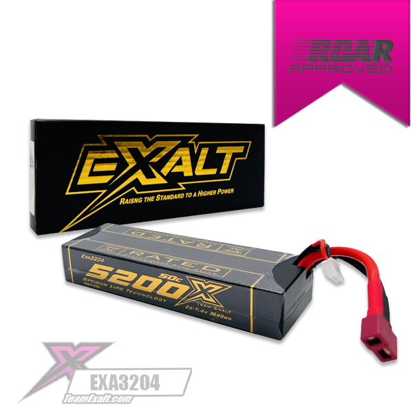 Exalt X-Rated 2S Stick Hardcase Lipo Battery (7.4V/5200mAh) w/Deans Connector (EXA3204)
