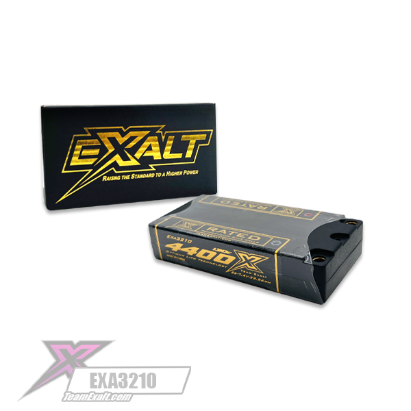 Exalt X-Rated 2S 130C LCG Hardcase "Drift"/Optional Shorty Lipo Battery (7.4V/4400mAh) w/5mm Bullets (EXA3210)