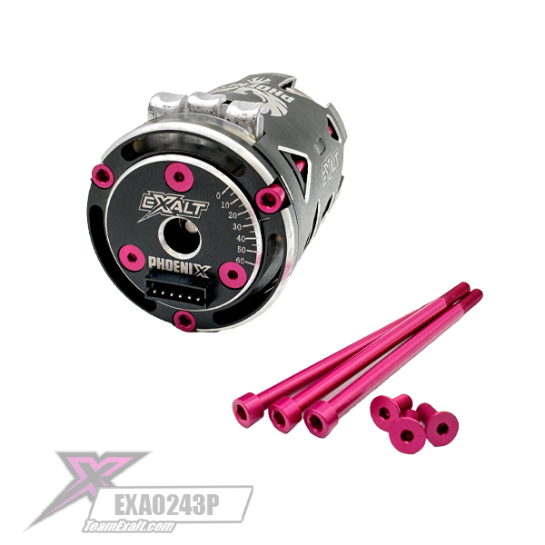 Aluminum Motor Screw Kit- Mod/Outlaw-Pink (EXA0243P)