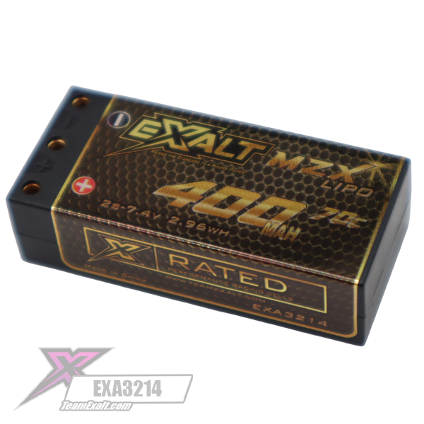 Exalt X-Rated 2S 70C Mini Z Shorty Lipo Battery (7.4V/400mAh) (EXA3214)