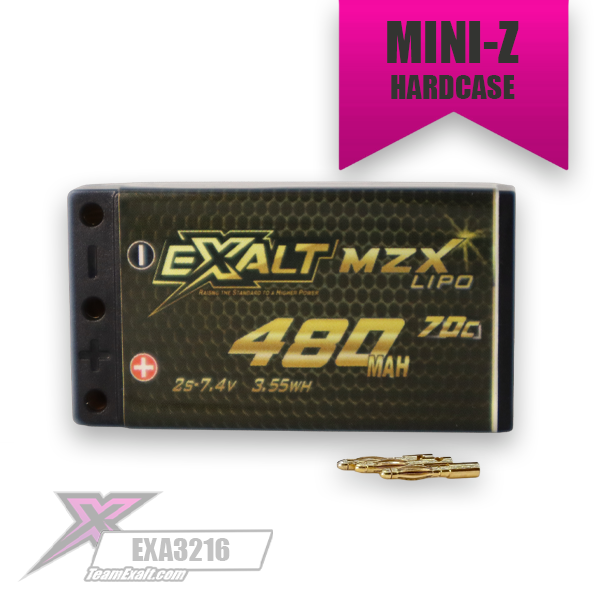 Exalt X-Rated 2S 70C Mini Z Shorty Lipo Battery (7.4V/480mAh) (EXA3216)