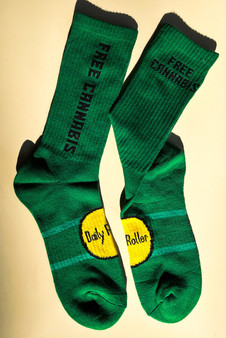 Vibrant Free Cannabis weed socks by Daily Roller.