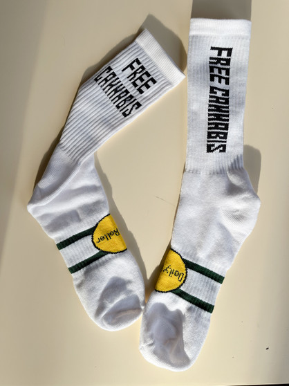 Stay ahead of the trend with these trendy weed socks from Daily Roller. Designed with the latest fashion in mind, these socks feature stylish minimalist contemporary design. Stay fashionable while expressing your love for cannabis with these trendy weed socks.