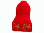 Iconic Daily Roller Vivid Red knitted hat with a eye catching aesthetic and a striking metallic gold d-infinity-r mark