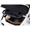 Ally Power Wheelchair, seat lifted to show under-seat storage basket
