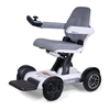 Ally Sport Power Wheelchair in White, front three-quarter view facing left
