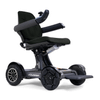 Ally Sport Power Wheelchair in Carbon Fiber, front three-quarter view facing right, closer shot