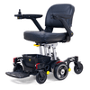 Buzzaround Carry-On Powerchair in Red, front three-quarter view facing left