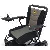 Stride Power Wheelchair, seat and joystick close-up