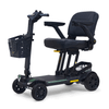 Buzzaround CarryOn HD Travel 4-Wheel Scooter in Green, front three-quarter view facing left