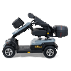 Golden Eagle 4-Wheel Scooter in Grey, steering column folded down, side profile