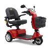 Golden Companion Full-Size 3-Wheel Scooter, Crimson Red, angled front view, opposite side