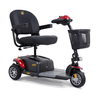 Buzzaround EX 3-Wheel Scooter in Velvet Red, front three-quarter view facing right
