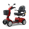 Golden Companion 4-Wheel Scooter in Crimson Red, front three-quarter view facing left