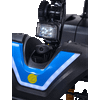 Buzzaround EX 4-Wheel Scooter in Coastal Blue, LED headlight and front shroud close-up