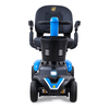 Buzzaround LX 4-Wheel Scooter in Coastal Blue, front view with headlight on