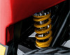 Victory LX Sport 4-Wheel Scooter, Candy Apple Red, close-up of the CTS suspension