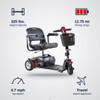 Go Go Sport 3-Wheel Scooter specifications: 325 lbs. capacity, 12.75 mi range, 4.7 mph top speed