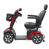 Drive Medical Panther 4-Wheel Heavy Duty Scooter, side profile showing the 14-inch pneumatic tires, captain seat and delta tiller