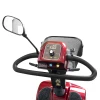 Merits Health Pioneer 4 4-Wheel Scooter, red, close-up of tiller console and mirror