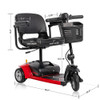 Mega Motion Rascal Venture 3-Wheel Scooter, red, dimensions diagram
